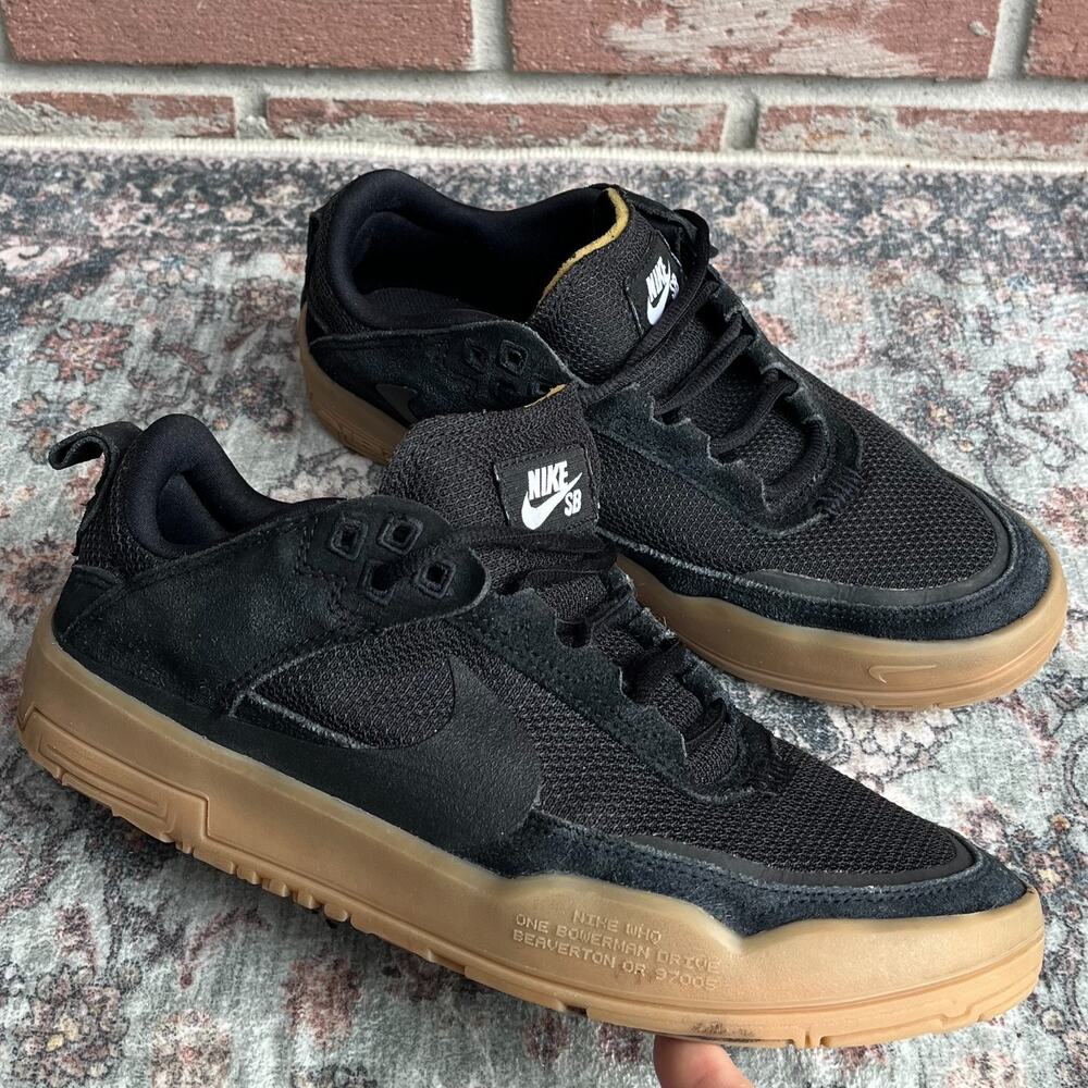 Nike SB Day One Black Gum Shoes / Kids 6.5Y Women 8 / Skateboarding School - Picture 5 of 11